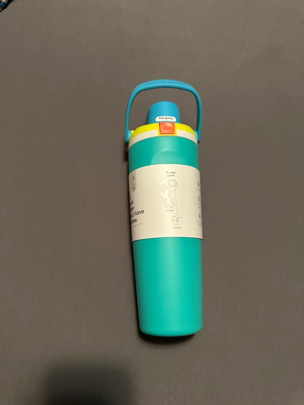 30 oz Owala Aqua Teal Insulated Travel Bottle with Handle